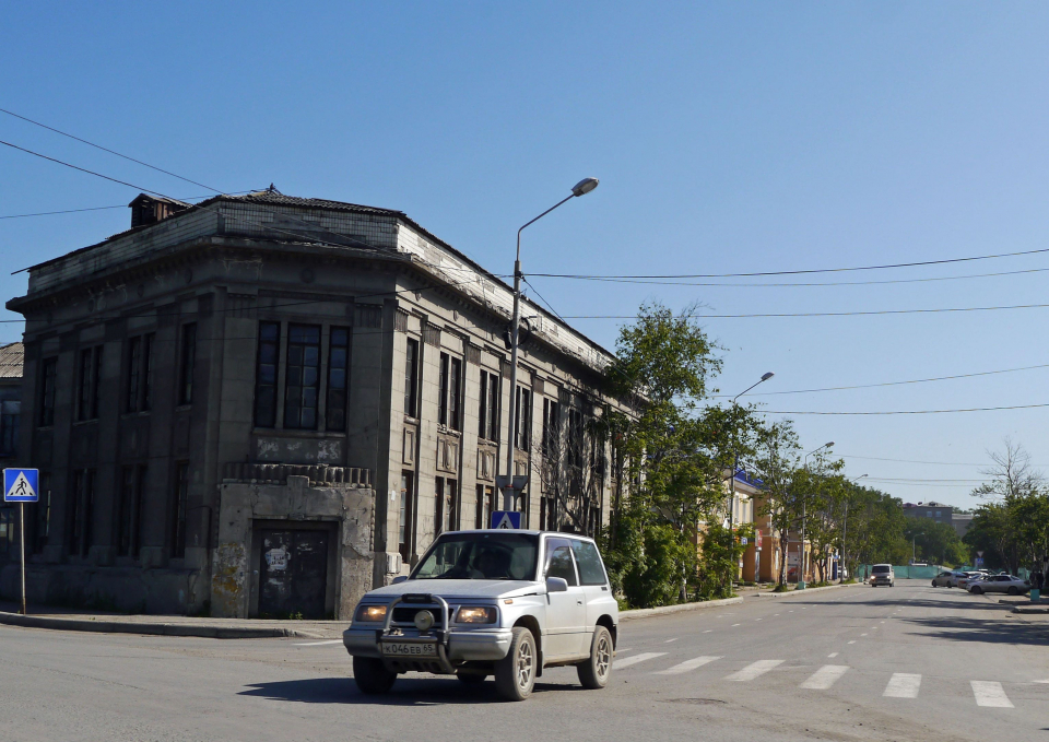 コルサコフにある現在の旧北海道拓殖銀行の大泊支店（提供：稚内市教育委員会）